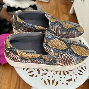 Animal skin slip on shoes